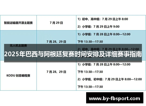 2025年巴西与阿根廷复赛时间安排及详细赛事指南